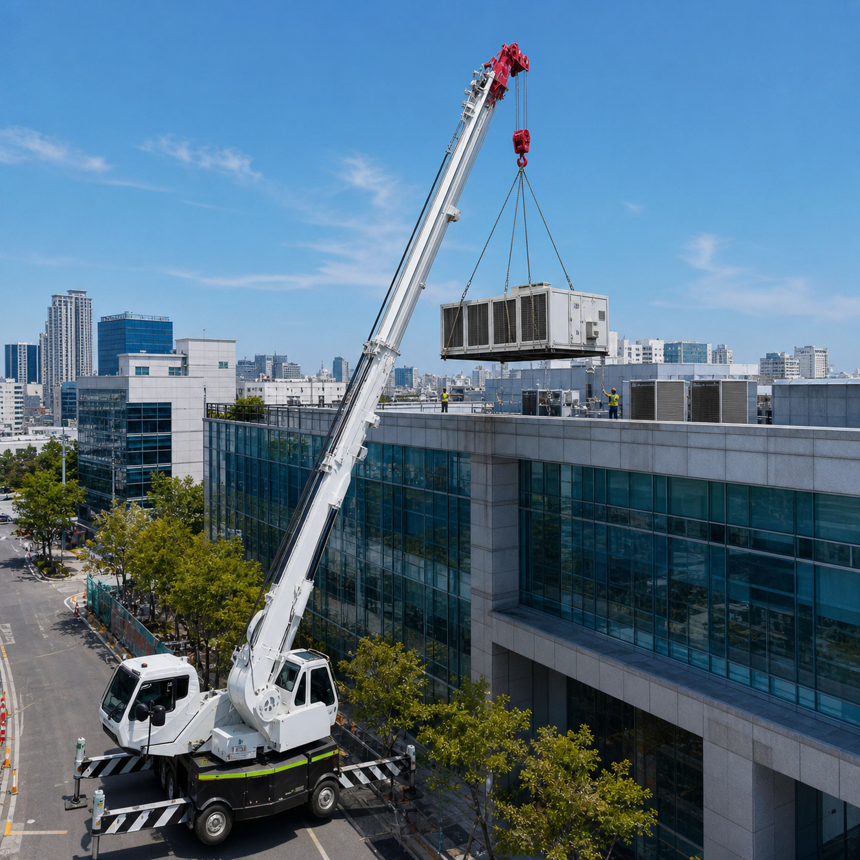 마포구 옥상 실외기·공조설비 인양 크레인 작업 안내 이미지
