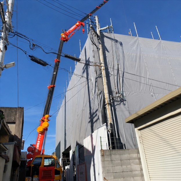 도심 골목 카고크레인 작업 조건 검토 예시